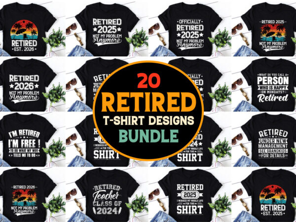 Retired t-shirt design bundle