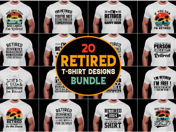 Retired t-shirt design bundle