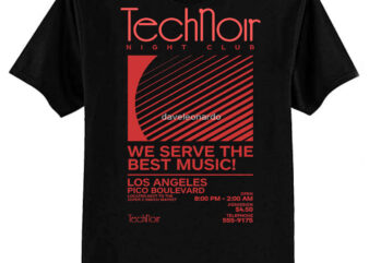 Retro 80s Technoir Nightclub Poster from the Terminator Movie Classic T-Shirt