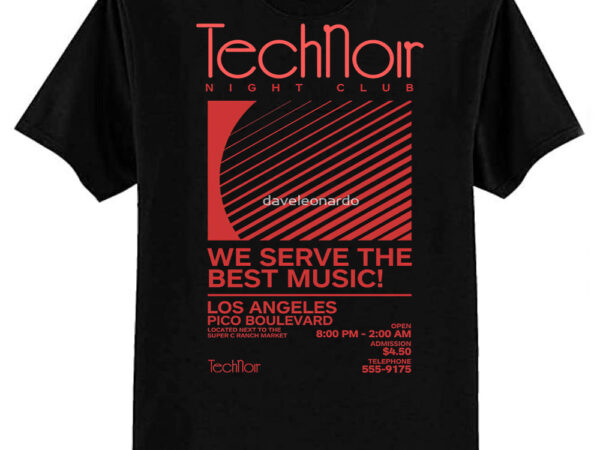 Retro 80s technoir nightclub poster from the terminator movie classic t-shirt