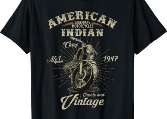 Retro American Motorcycle Indian For Old Biker T-Shirt