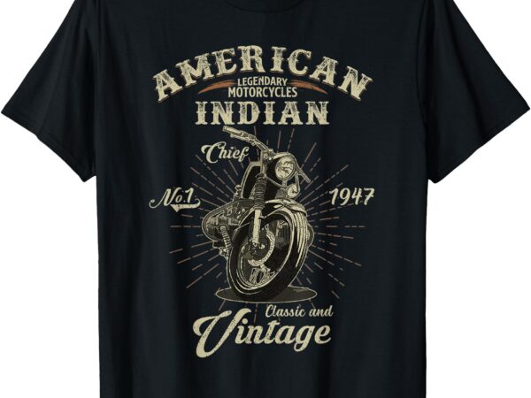 Retro american motorcycle indian for old biker t-shirt