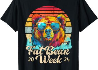 Retro Fat Bear Week 2024 Grazer Wild Animals Nature Bears T-Shirt