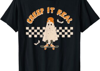 Retro Halloween Creep it Real Vintage Ghost Halloween T-Shirt