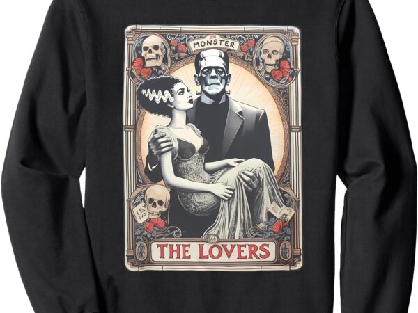 Retro halloween frankenstein lovers tarot card halloween sweatshirt