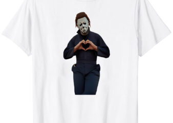 Retro Michael Myers Heart Hands TShirt Funny Horror Movie Halloween T-Shirt