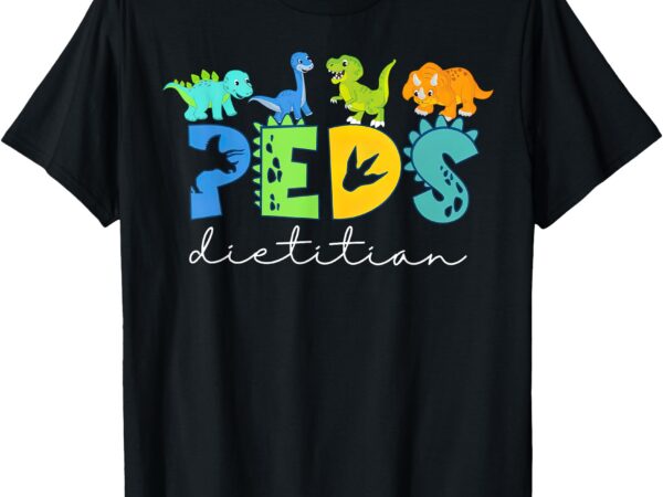 Retro peds dietitian pediatric nurse dietitian cute dinosaur t-shirt