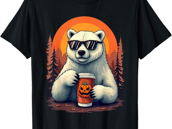 Retro polar bear in sunglasses 80s 90s halloween funny bear t-shirt