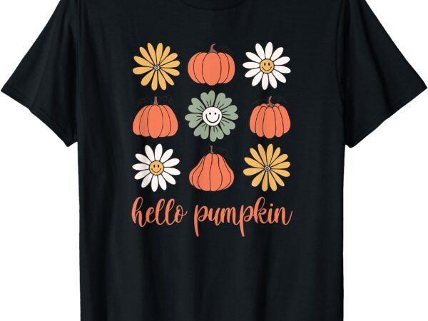 Retro pumpkins & daisies t-shirt