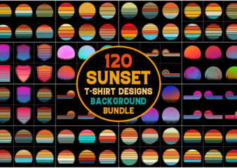 Retro Vintage Sunset Grunge Background Bundle