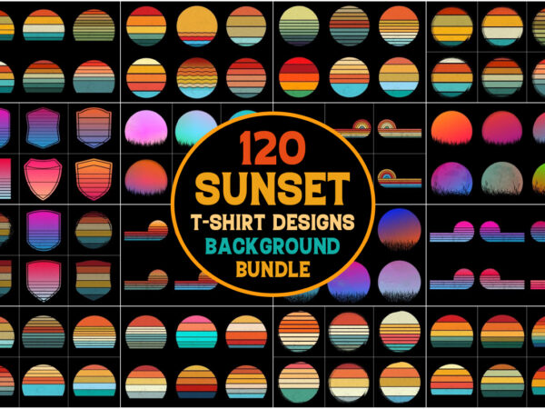 Retro vintage sunset grunge background bundle t shirt design online