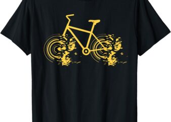 Riding Bike Bicycle Fast Cycling Road Silhouette Graphic Art T-Shirt