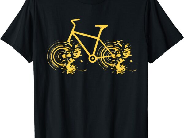 Riding bike bicycle fast cycling road silhouette graphic art t-shirt