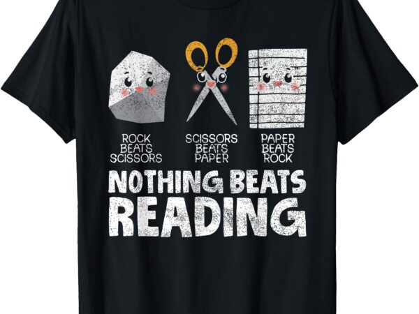 Rock paper scissor reading book reading teacher bookworm te t-shirt