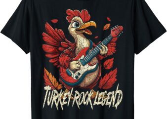 Rockin’ Turkey – Fun Musical Thanksgiving Guitar Rock N Roll T-Shirt