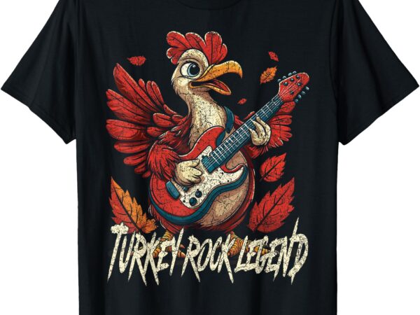 Rockin’ turkey – fun musical thanksgiving guitar rock n roll t-shirt