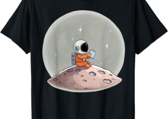 STEM Teacher Astronaut Reading Space Science Tee T-Shirt