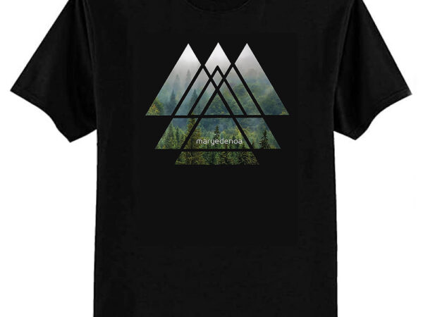 Sacred geometry triangles – misty forest classic t-shirt