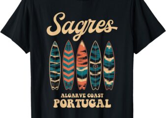 Sagres Algarve Coast Portugal Surfboard Surfing Souvenir T-Shirt