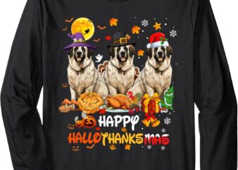 Saint Bernard dog Happy Halloween Thanksgiving Christmas Long Sleeve T-Shirt