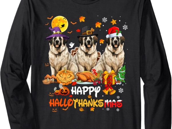 Saint bernard dog happy halloween thanksgiving christmas long sleeve t-shirt