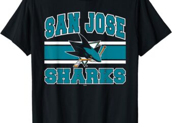 San Jose Sharks Stripe Black Officially Licensed T-Shirt