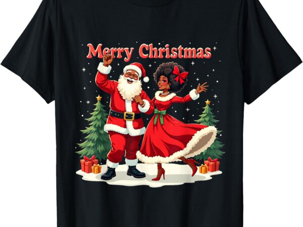 Santa black culture merry christmas funny santa claus t-shirt