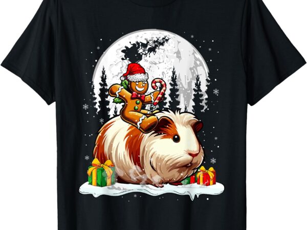 Santa gingerbread riding guinea pig christmas kids toddlers t-shirt