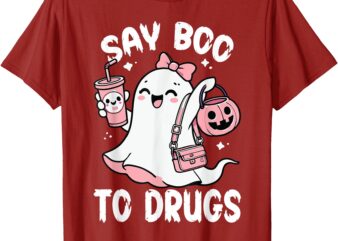 Say Boo To Drugs Funny Halloween Red Ribbon Week Awareness T-Shirt