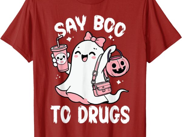 Say boo to drugs funny halloween red ribbon week awareness t-shirt