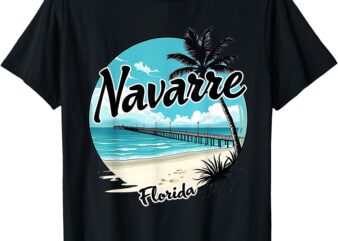 Scenic Navarre Florida Beach and Pier Art T-Shirt