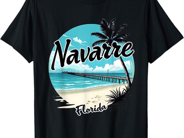 Scenic navarre florida beach and pier art t-shirt