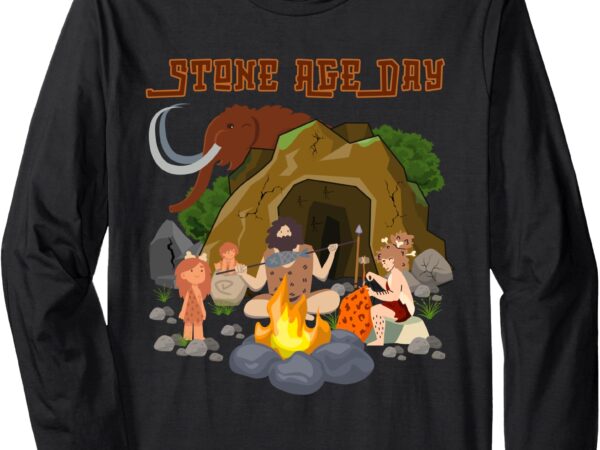 School stone age day costume, mammoth, boys, girls long sleeve t-shirt