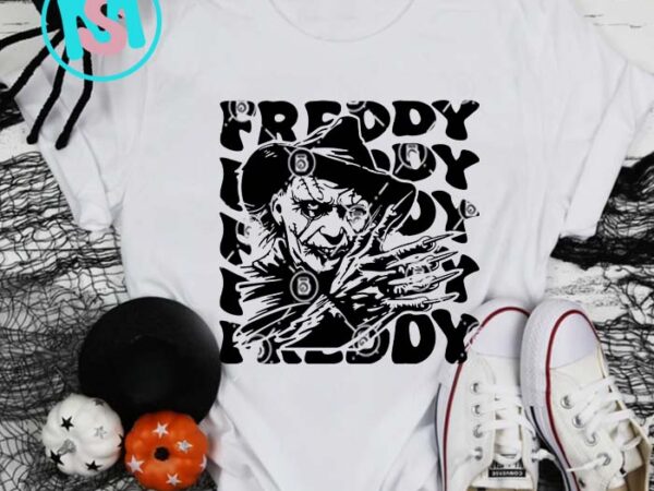 Silhouette freddy krueger svg, happy halloween’s day svg t shirt template vector