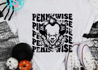 Silhouette Pennywise SVG, Happy Halloween’s Day SVG t shirt template vector