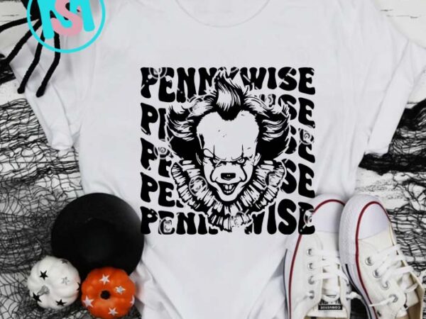 Silhouette pennywise svg, happy halloween’s day svg t shirt template vector