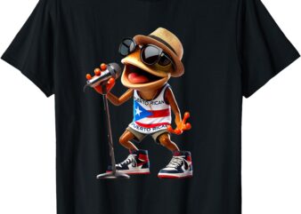 Singing Coqui Puerto Rican Flag Sunglasses Boricua Hat Fun T-Shirt