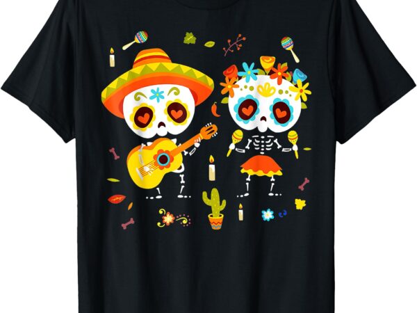 Skeleton dancing dia de los muertos kids day of dead toddler t-shirt