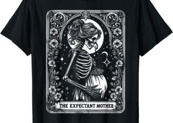 Skeleton Expectant Mother Tarot Card Pregnancy Announcement T-Shirt