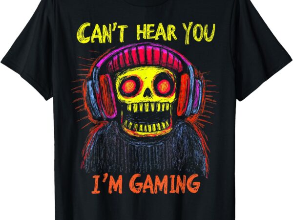 Skeleton gamer funny video gaming graphic tee boys men kids t-shirt