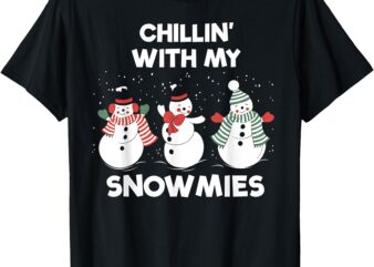 Snowman Christmas Chillin With My Snowmies Ugly Family Women T-Shirt