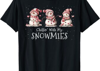 Snowman Christmas Chillin With My Snowmies Ugly Family Women T-Shirt