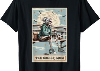 Soccer Mom Skeleton Tarot Card Vintage Halloween T-Shirt