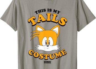 Sonic The Hedgehog Halloween This Is My Tails Retro Costume T-Shirt