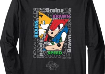 Sonic the Hedgehog 3 – Text Collage Long Sleeve T-Shirt