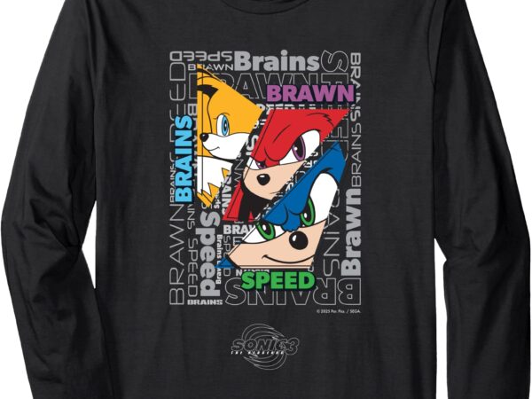 Sonic the hedgehog 3 – text collage long sleeve t-shirt