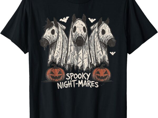 Spooky night-mares halloween horse ghost funny spooky season t-shirt