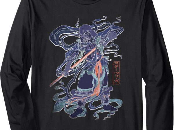 Star wars darth vader japanese samurai art style long sleeve t-shirt