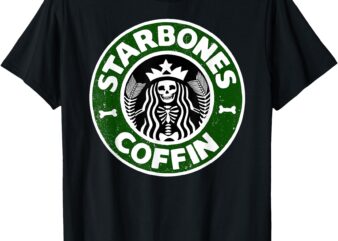 Starbones Coffin Funny Horror Coffee T-Shirt