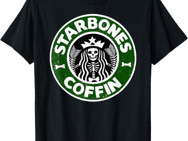 Starbones coffin funny horror coffee t-shirt